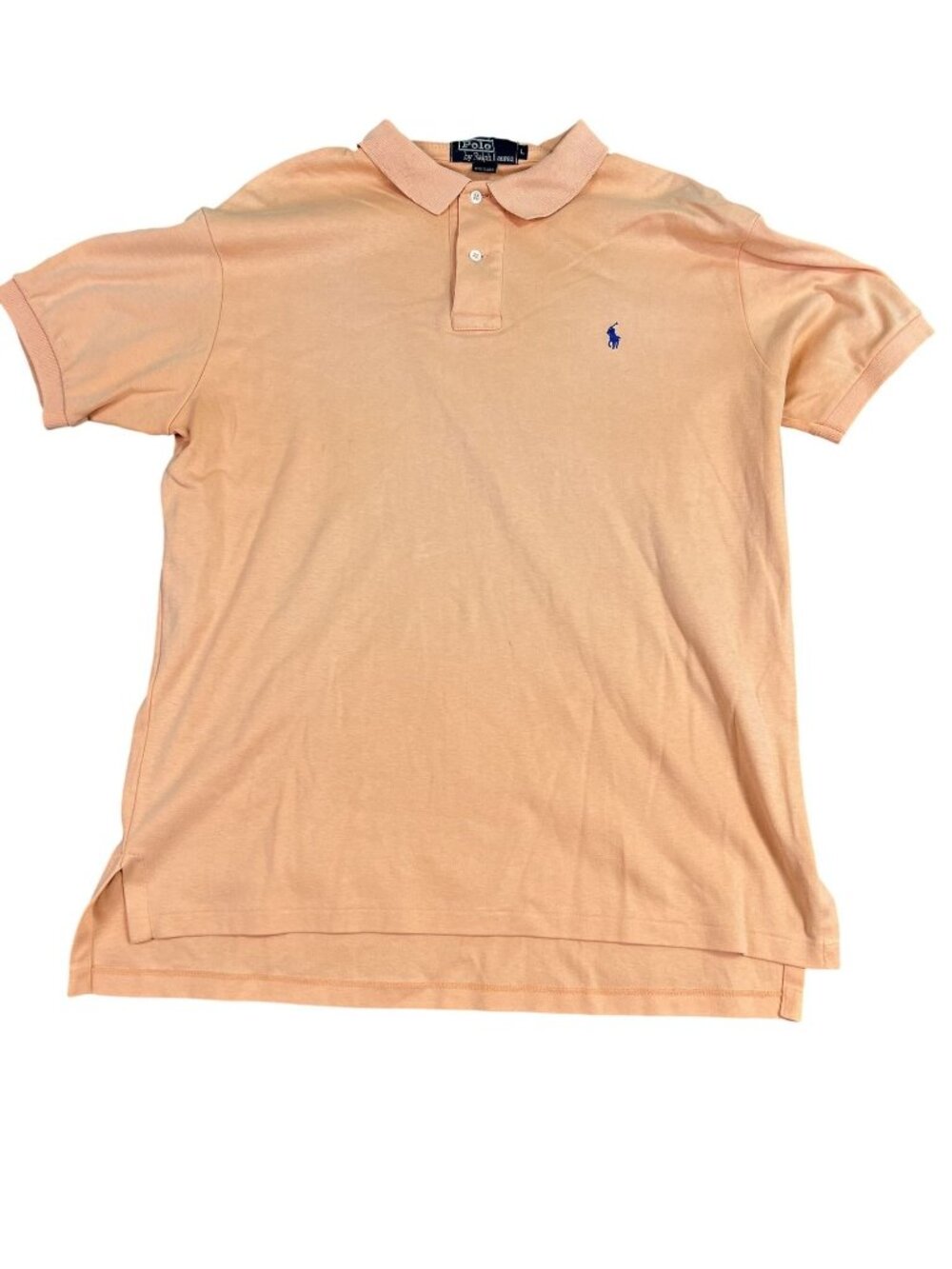 Polo Ralph Lauren Mens Peach Short Sleeve Polo Shirt Size L Casual